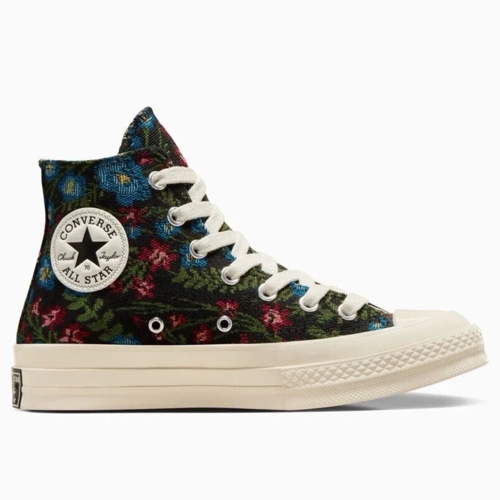 Women Converse Chuck Taylor 70 Floral Tapestry  Shoes Black Ivory Sz 7.5 HighTop